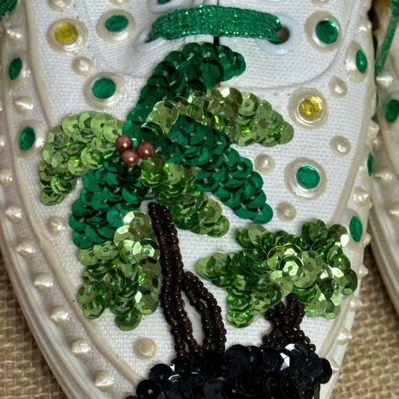Glitzies Womens Sneakers Shoes Size 6 1/2 Tropical Bling Rhinestone Sequins VTG - Picture 6 of 15